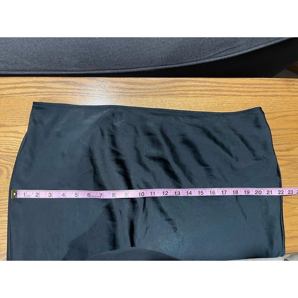 Old Navy Black High-Waisted Satin Midi Slip Skirt Size XXL  Grunge Whimsigoth